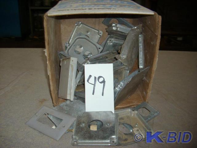 lot 49 image: Box of electrical cover plates