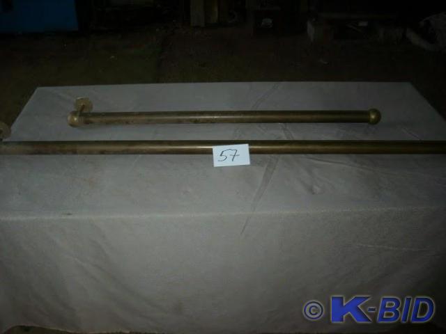 lot 57 image: Brass bar foot rails, 8 and 4 sec...
