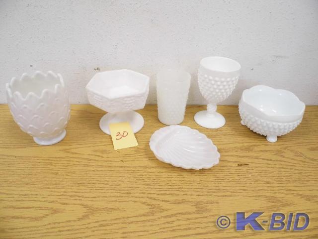 Lot of Vintage White Glassware