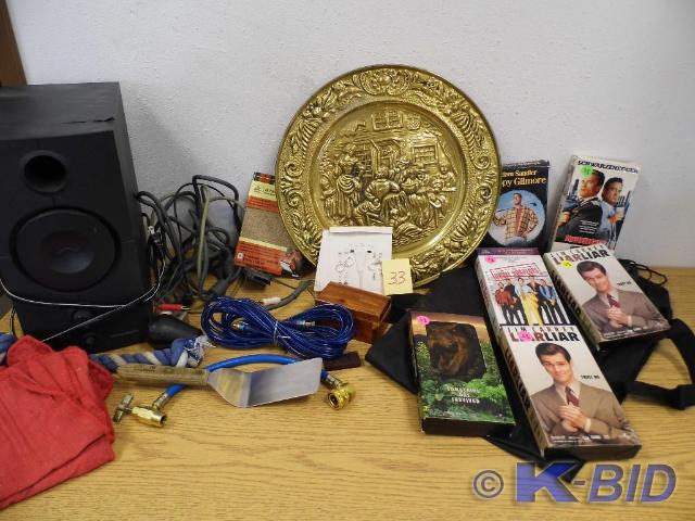 Lot of Misc with VHS tapes, jewelry...