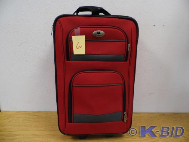 Leisure Brand Red Carry On Suitcase
