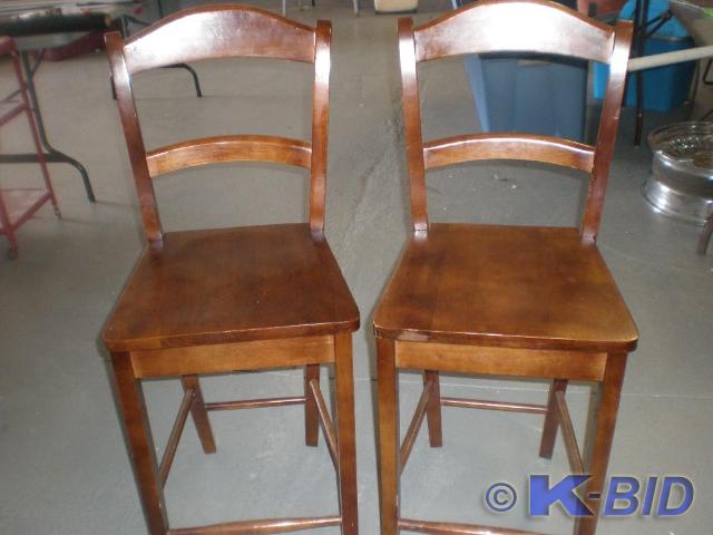 Set of Wooden Bar Stools.  Seat to ...