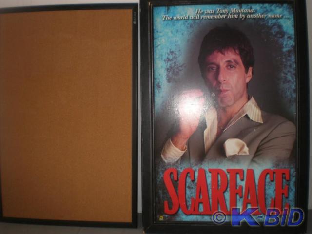 Large Scarface picture and cork boa...
