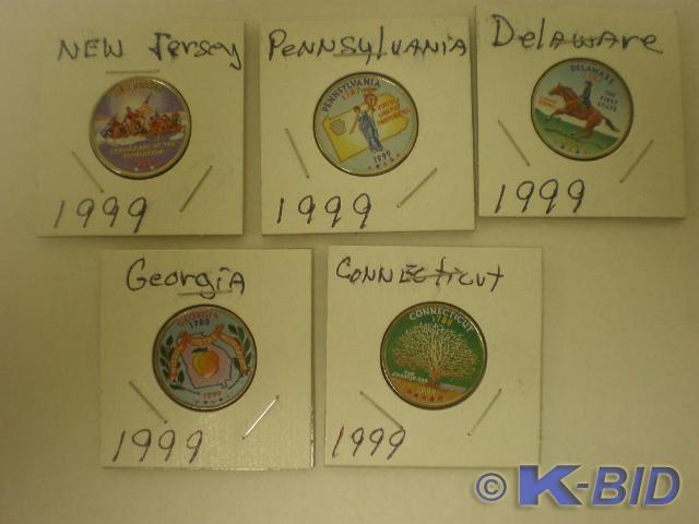 5 - Colored state quarters.