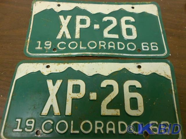 lot 38 image: 1966 VintageAntique License Plates...