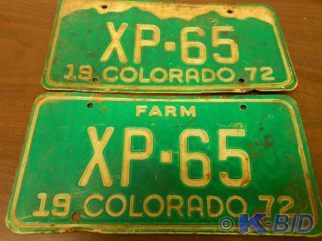 lot 42 image: 1972 VintageAntique License Plates...