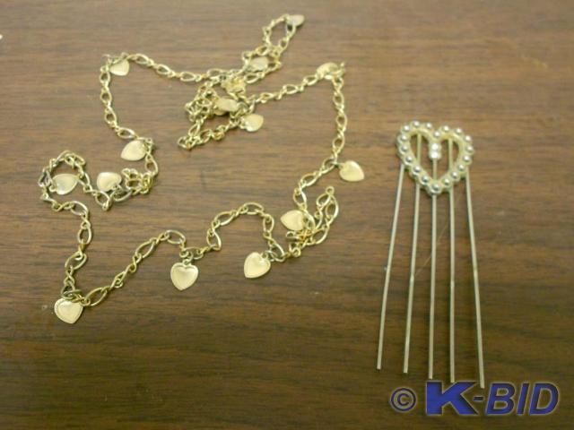 lot 74 image: Copper heart chained necklace with ...