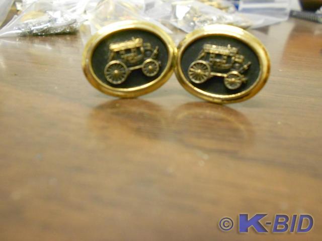 lot 82 image: Matching set of black and gold old ...