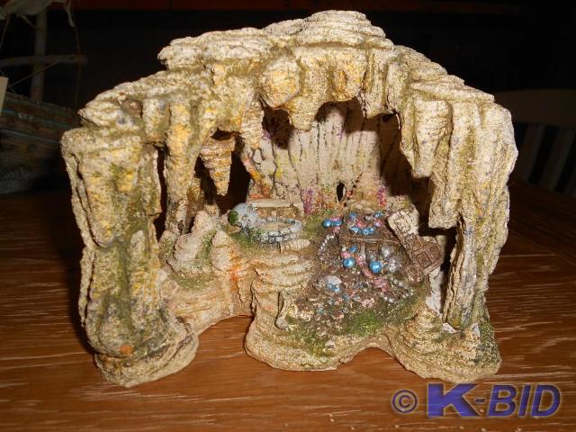 Treasure chest fish decoration.