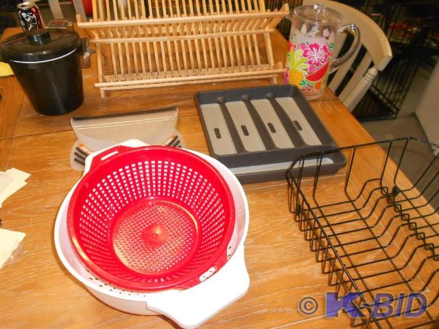 Dish racks and various kitchen item...