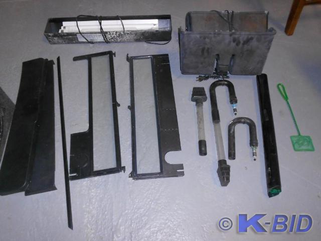 Box full of aquarium pumps, backgro...