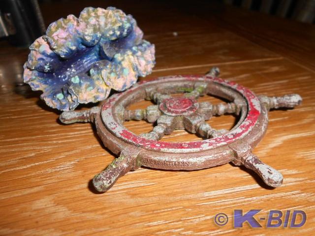 Pair of fish tank decorations.