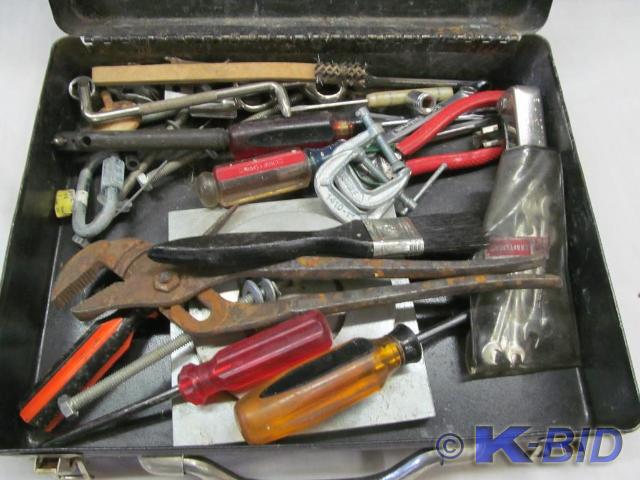 lot 126 image: Metal Storage Box Full of Misc Hand...