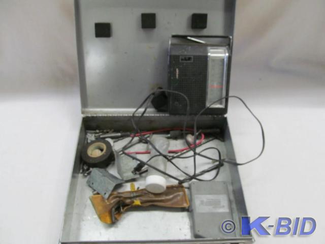 lot 129 image: Metal Storage Box with Vintage Pana...