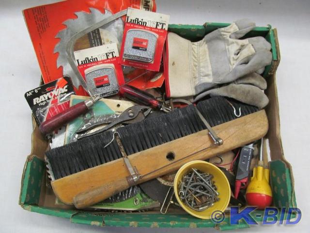 lot 138 image: Large Flat with Misc Hand Tools and...