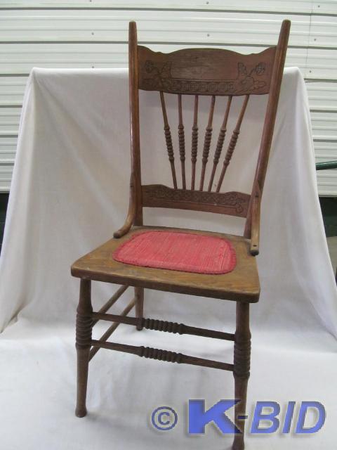 lot 176 image: Antique Pressed Back Dining Chair