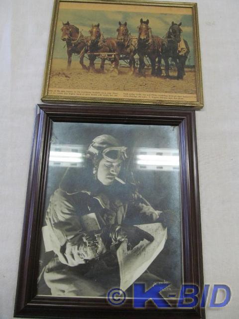 lot 38 image: 2 Pictures - 4 Horses Plowing 10 x...
