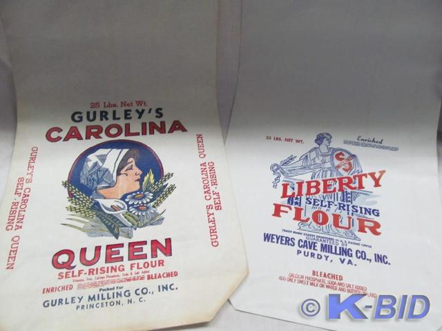 lot 60 image: 1 Paper Liberty Flour Bag and 1 Pap...