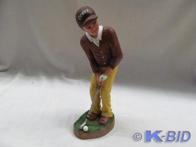 lot 70 image: Golfer Man Wood Carving 12T