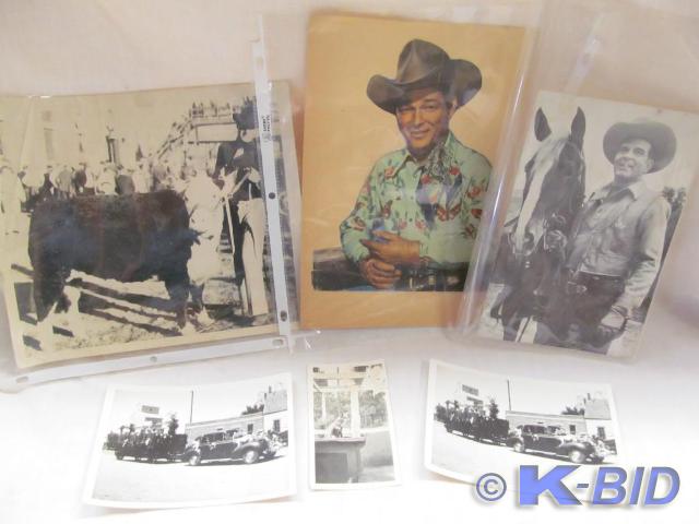 lot 71 image: 6 Glossy Pictures - Cowboy, Old Car...