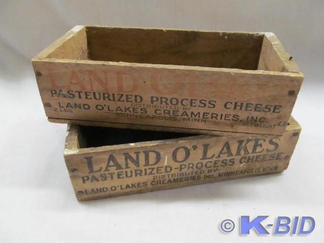 lot 77 image: 2 Land O Lakes Cheese Boxes 8 x 4