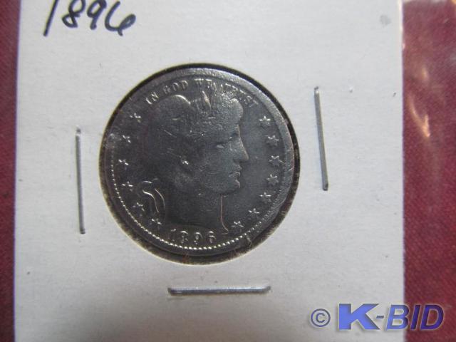 1896 Barber Quarter - Good (G) Grad...