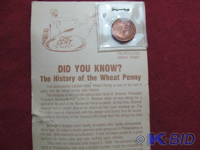 Uncirculated Wheat Penny 1957D