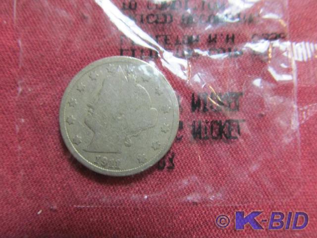 Uncirculated V Nickel 1911