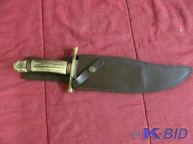Bone Handle Knife 10 in Sheath