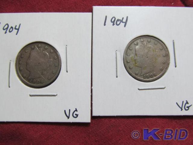 1904, 1904 Liberty Head Nickels - A...