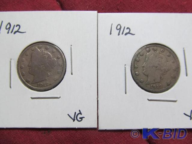 1912, 1912 Liberty Head Nickels - A...
