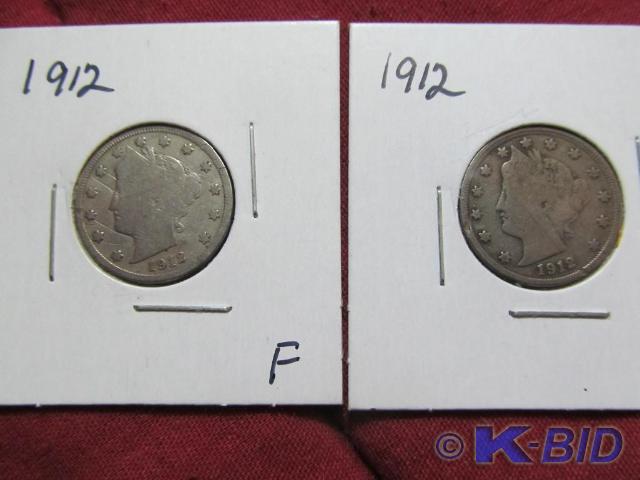 1912, 1912 Liberty Head Nickels - A...