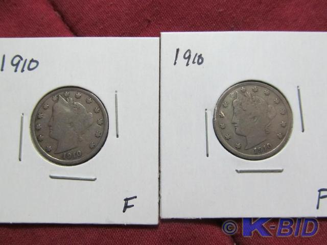 1910, 1910 Liberty Head Nickels - A...
