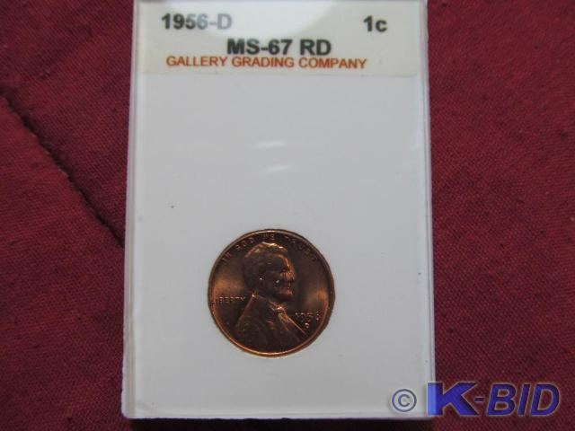 1956-D Lincoln Wheat Cent - Slabbed...