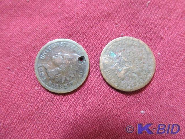 1882, 1883 Indian Head Cents - Roug...