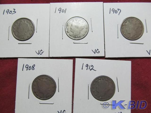 1901, 1903, 1907, 1908, 1912 Libert...