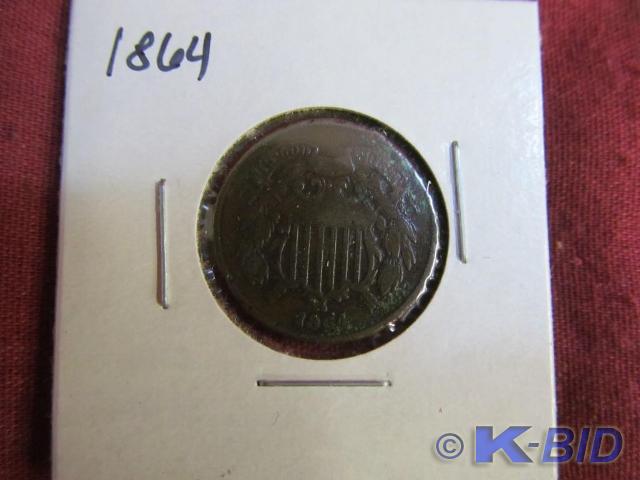1864 Shield Two Cent - Good Grade -...