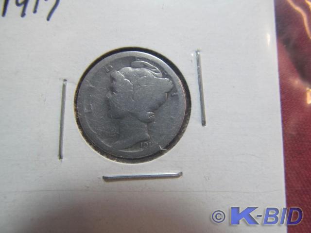 1917 Mercury Dime - Good (G) Grade