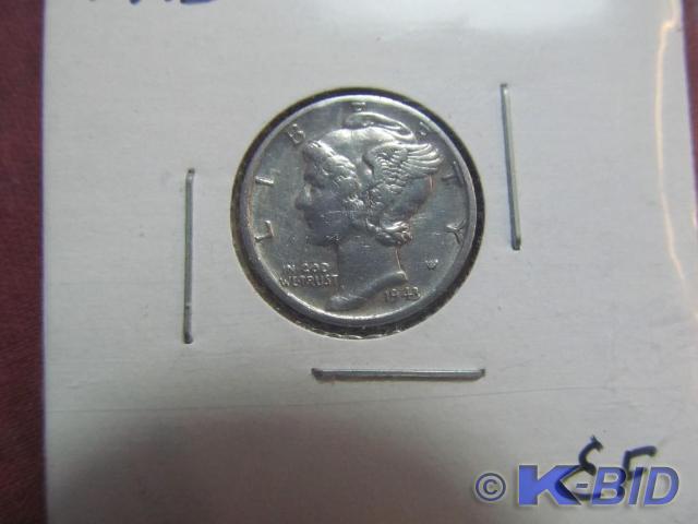 1943-D Mercury Dime - Higher Grade,...