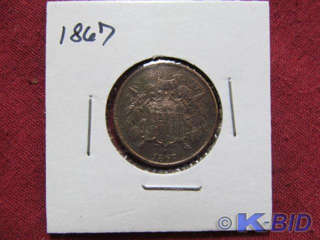 1867 Shield Two Cent - Good Grade -...
