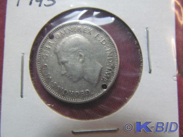1943 Australia 0.9250 Silver Shilli...