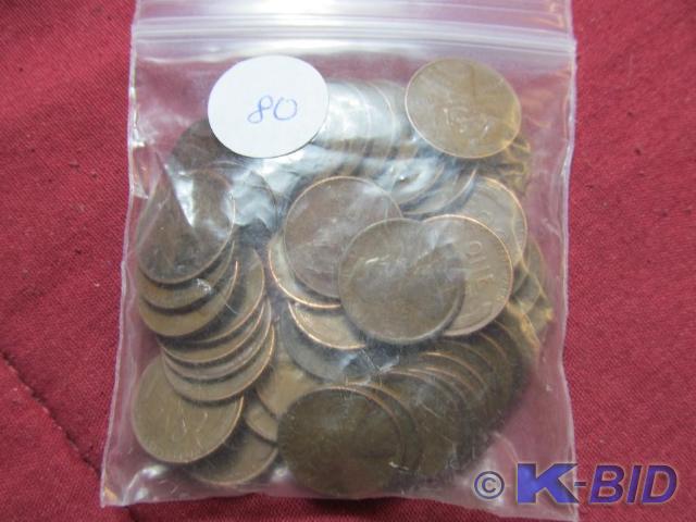 Roll of Mixed Lincoln Wheat Cents -...