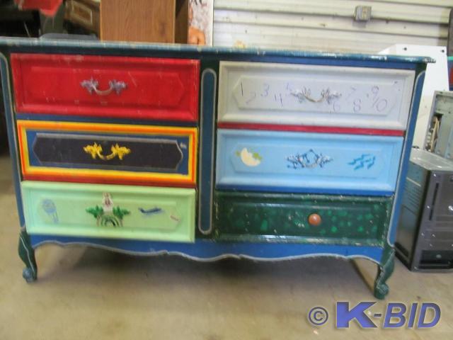 lot 2 image: 6 Drawer Dresser 52 wide x 33 Hig...