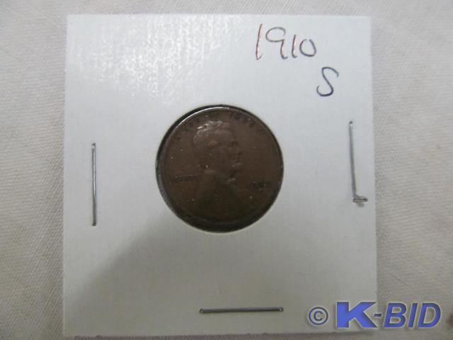 lot 218 image: 1910 S Wheat Penny
