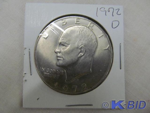 lot 221 image: 1972 D Eisenhower Silver Dollar