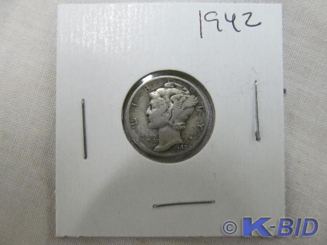 lot 228 image: 1942 D Mercury Head dime