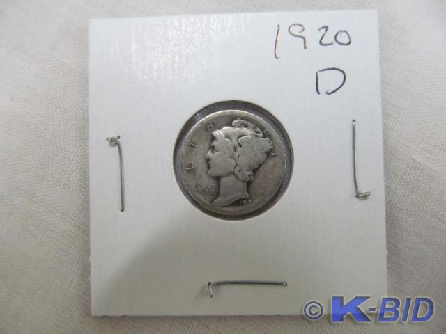 lot 230 image: 1920 D Mercury Head Dime