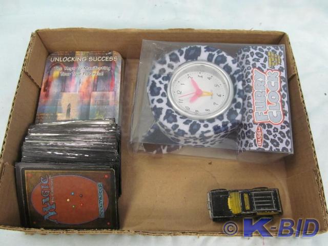 lot 36 image: Furry Clock, cards, card deck unloc...