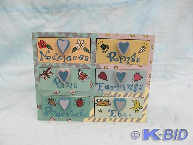 lot 47 image: Childs Jewelry Dresser Box 7 high...
