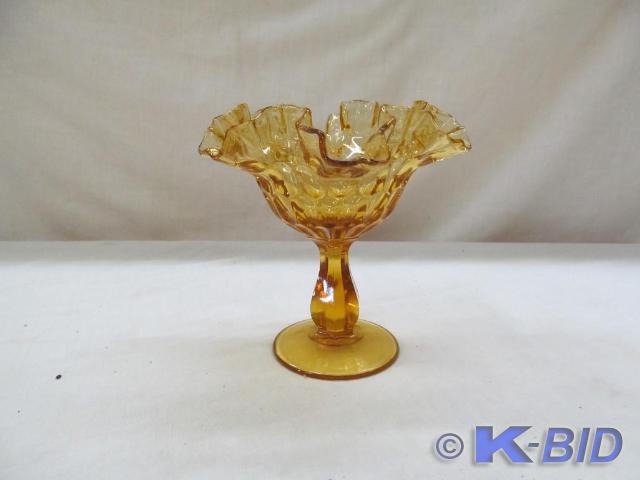Amber Footed Candy Dish
